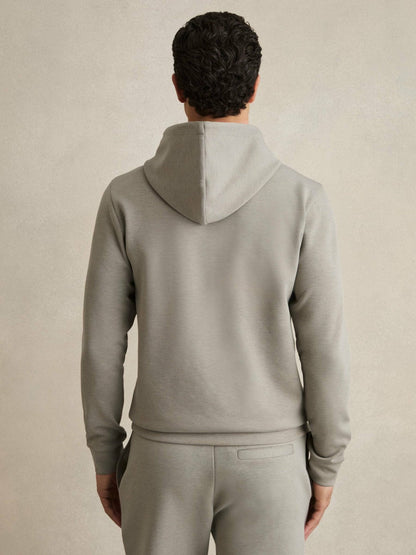 Interlock Jersey Drawstring Hoodie Taupe | Mens