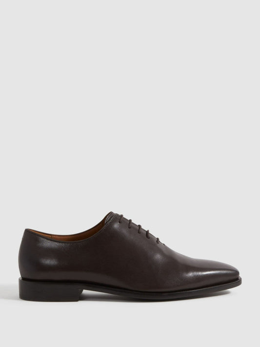 Leather Lace-Up Shoes Dark Brown | Mens