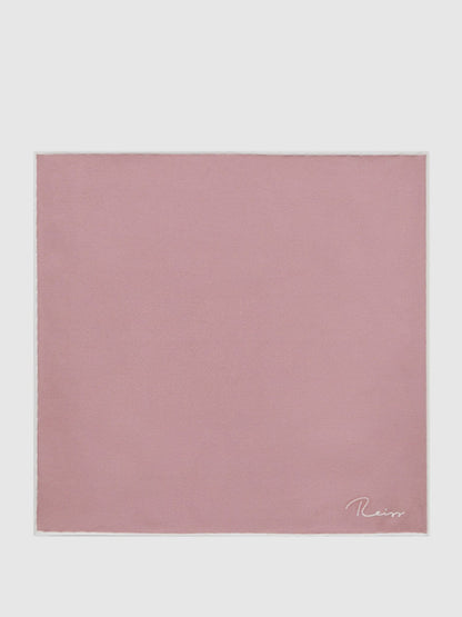 Plain Silk Pocket Square Pink | Mens