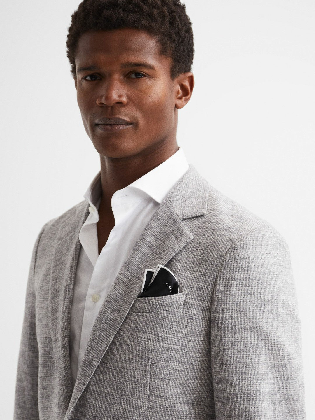 Plain Silk Pocket Square Black | Mens