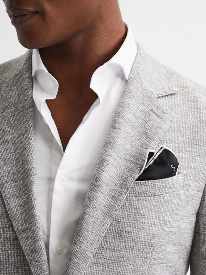 Plain Silk Pocket Square Black | Mens