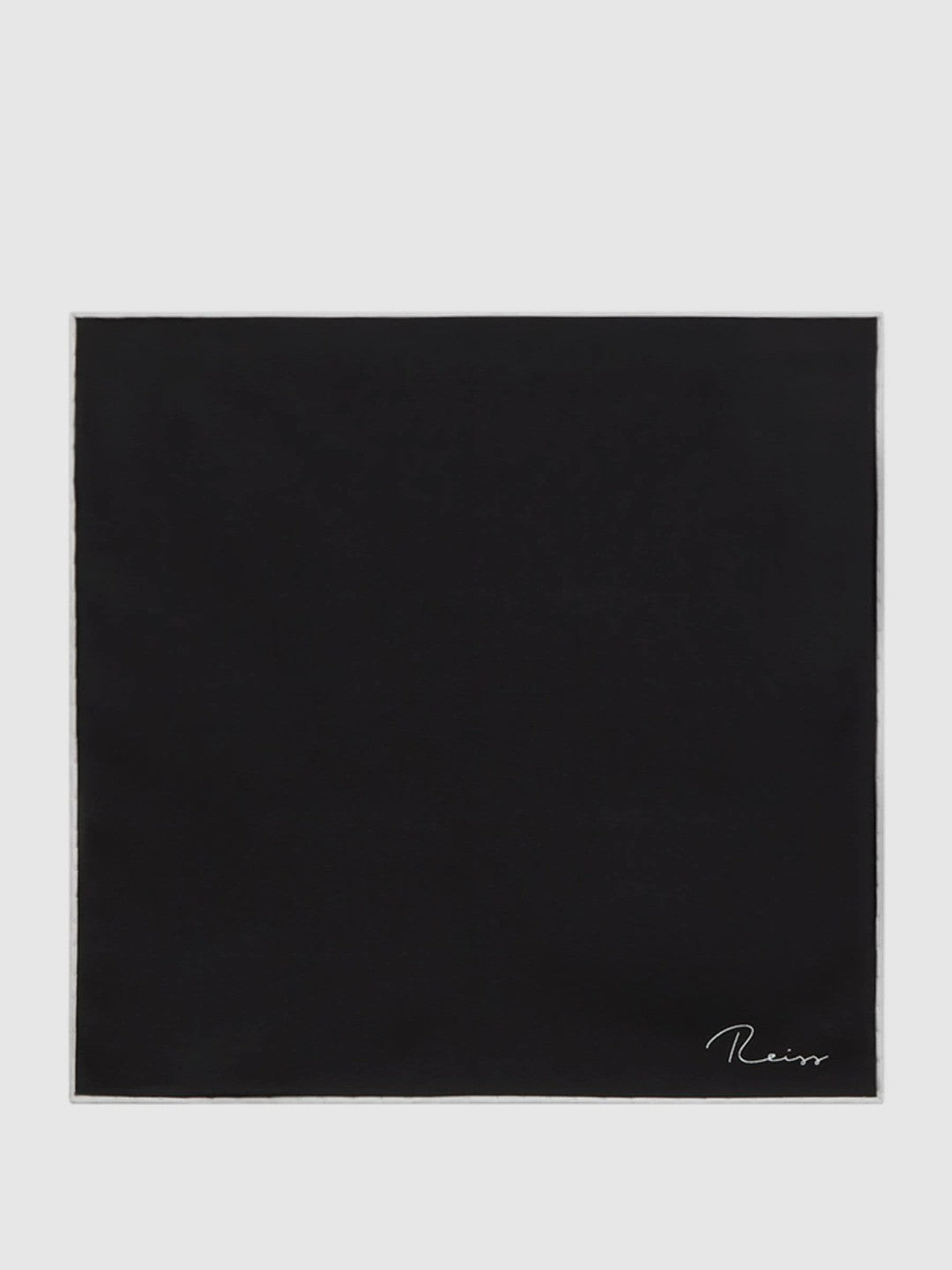 Plain Silk Pocket Square Black | Mens