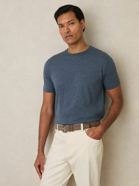 Cotton-Jersey Crew-Neck T-shirts 3 Pack Multi Melange | Mens