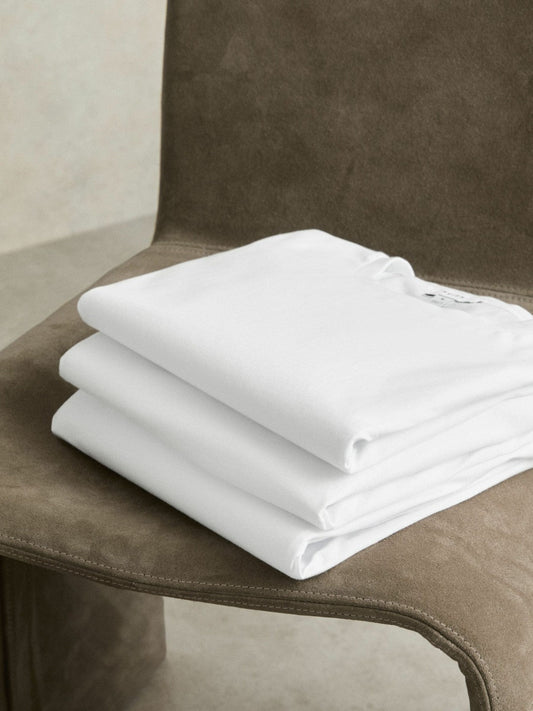 Cotton-Jersey Crew-Neck T-shirts 3 Pack White | Mens