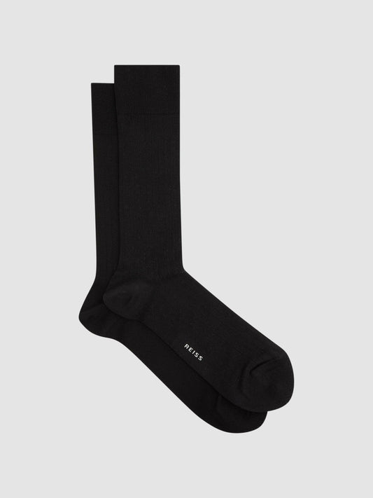 Ribbed Socks Black | Mens