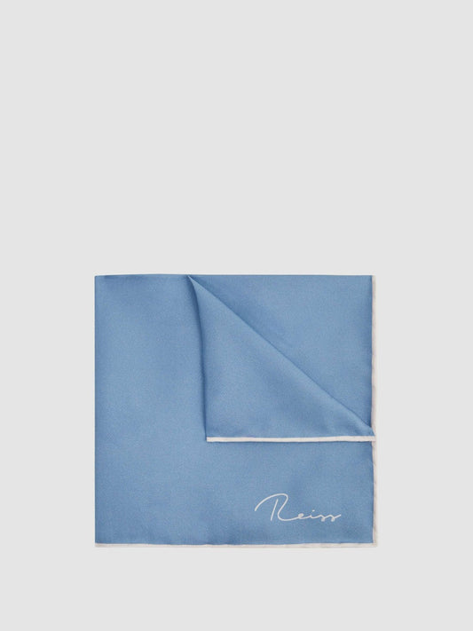 Plain Silk Pocket Square Airforce Blue | Mens