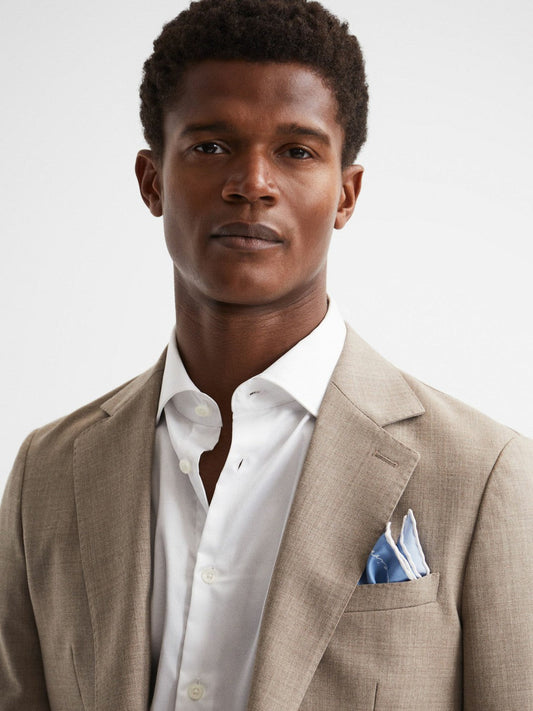 Plain Silk Pocket Square Airforce Blue | Mens