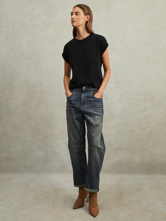 Cotton-Jersey Crew Neck T-Shirt Black | Womens