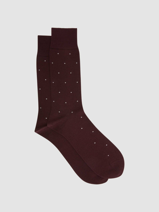 Polka Dot Socks Bordeaux | Mens