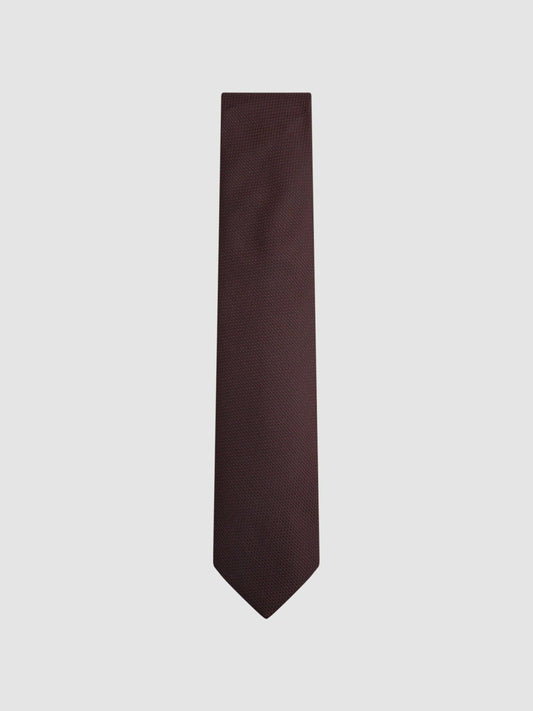 Textured Silk Blend Tie Burgundy | Mens