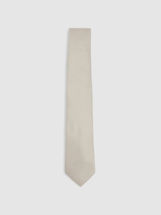 Textured Silk Blend Tie Soft Champagne | Mens