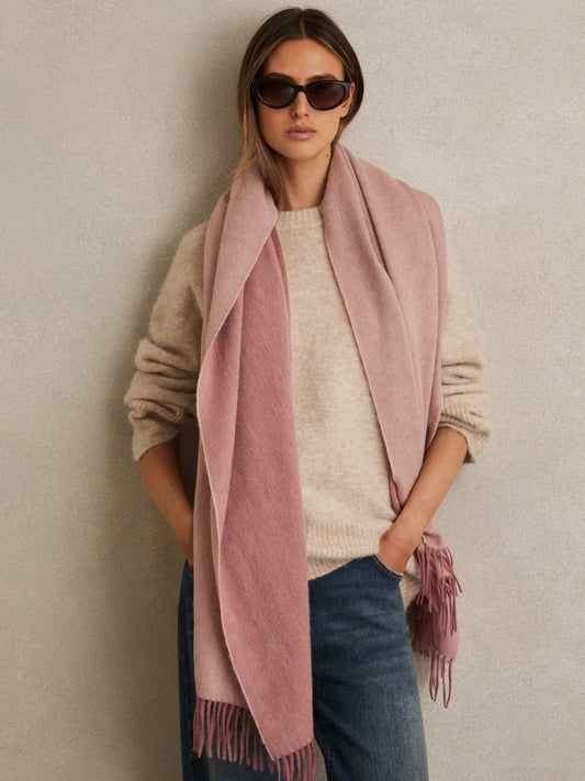 Wool-Cashmere Scarf Blush | Womens