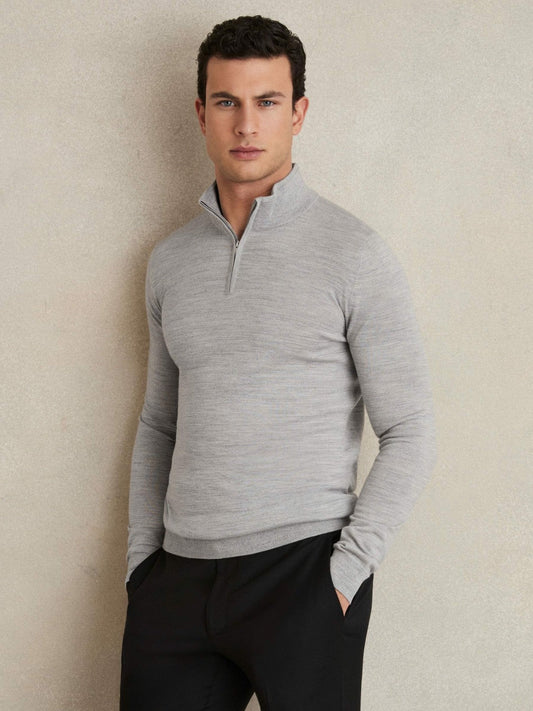 Merino Wool Half-Zip Jumper  | Mens