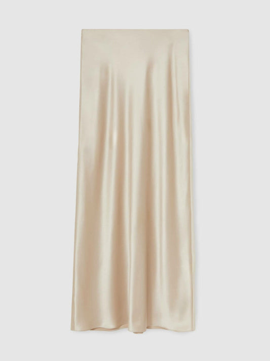 Silk Slip Maxi Skirt Champagne Neutral | Womens