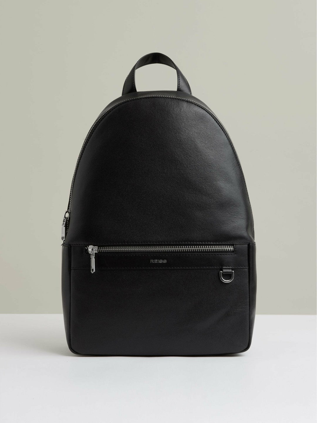 Micro-Grain Leather Backpack Black | Mens