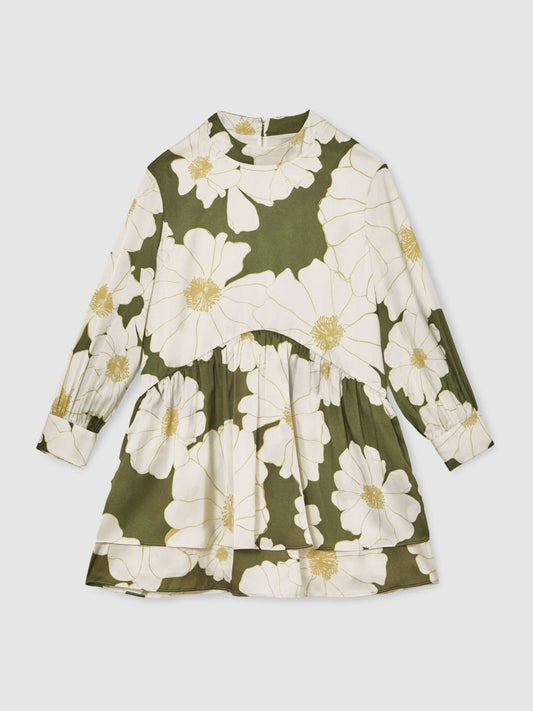 13-14 yrs Floral-Print Swing Dress Green | Children