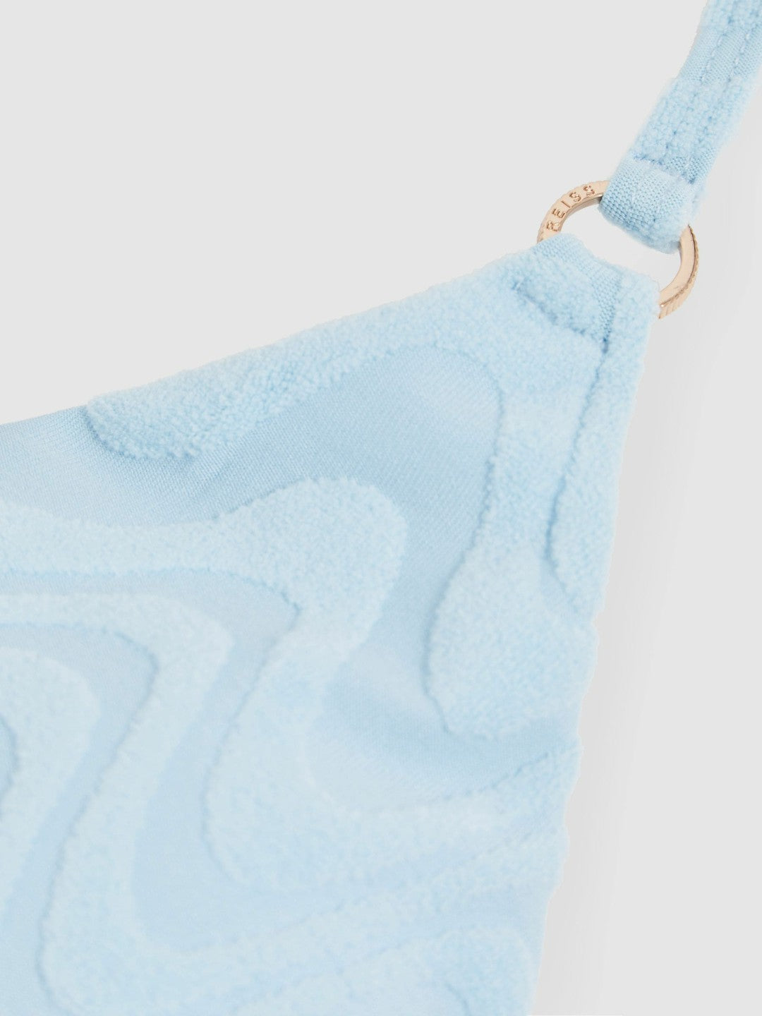 Textured Wave Triangle Bikini Top Blue | Womens