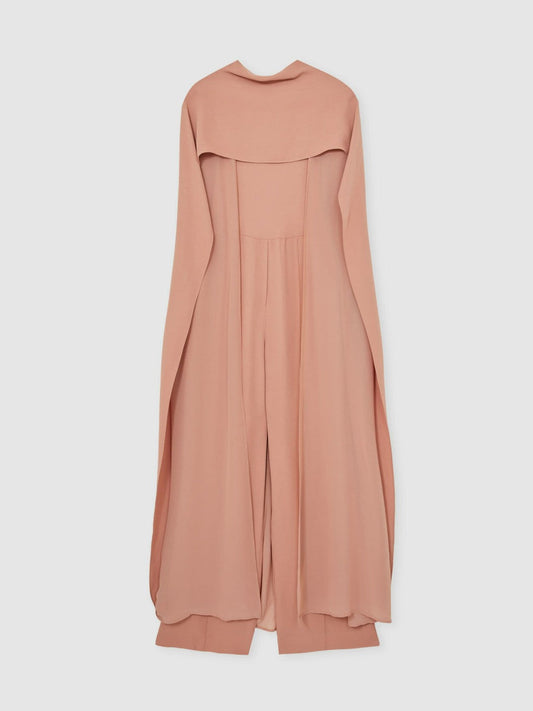 Wide-Leg Cape Jumpsuit Pink | Womens