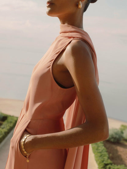 Wide-Leg Cape Jumpsuit Pink | Womens