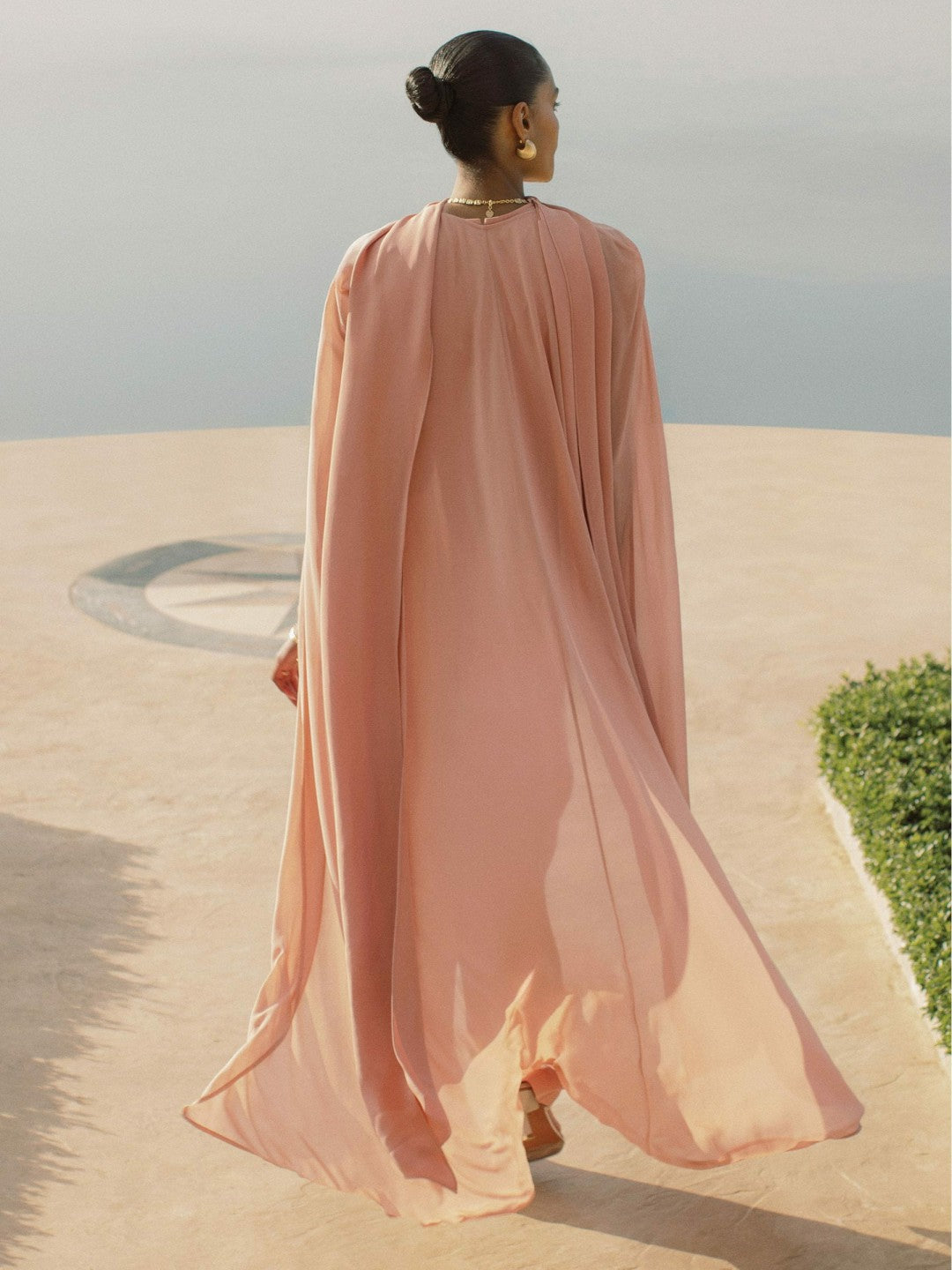 Wide-Leg Cape Jumpsuit Pink | Womens