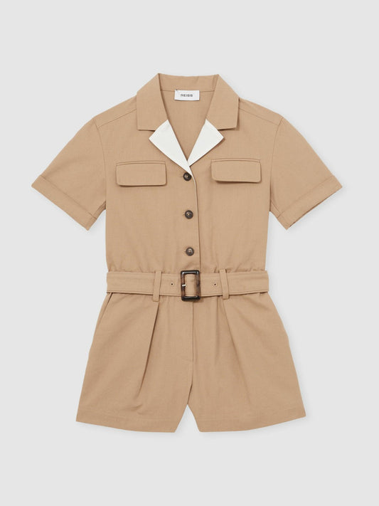 13-14 yrs Cotton-Lyocell Utility Playsuit Camel | Children