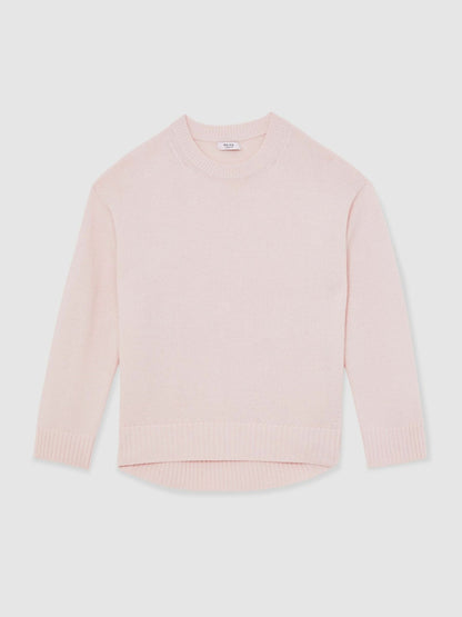 Wool-Cashmere Crew-Neck Jumper Pink | Womens