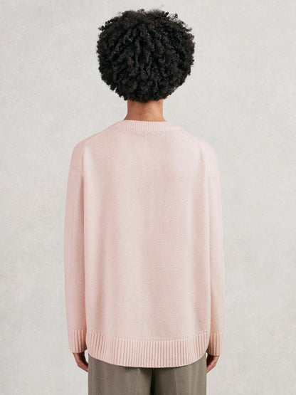 Wool-Cashmere Crew-Neck Jumper Pink | Womens