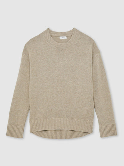 Wool-Cashmere Crew-Neck Jumper Stone | Womens