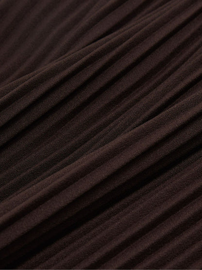 Pleated Jersey Midi Skirt Burgundy | Womens