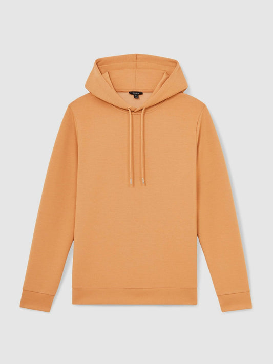 Interlock Jersey Drawstring Hoodie Light Camel Brown | Mens
