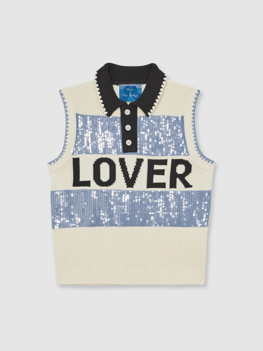 | Tom Daley Stripe Polo Vest Soft Blue | Mens
