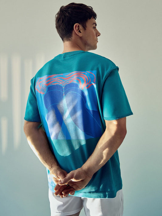| Tom Daley Graphic-Print T-Shirt Teal Green | Mens