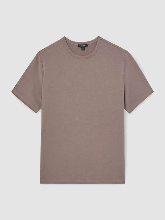 Stretch-Cotton Crew-Neck T-Shirt Taupe Brown | Mens