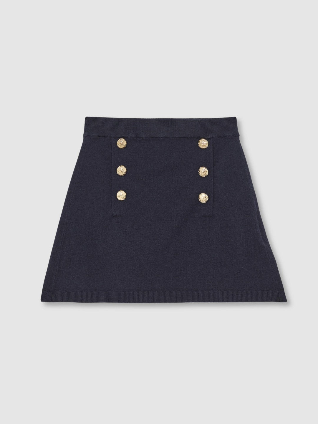 13-14 yrs Knitted Button-Detail A-Line Skirt Navy | Children