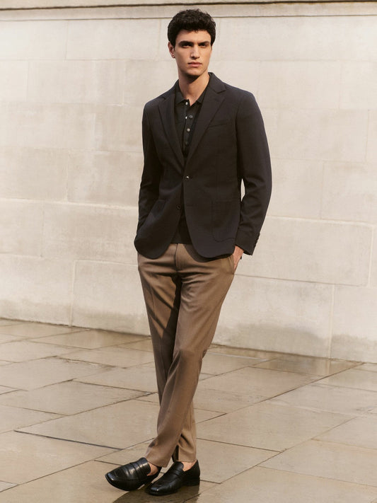 Slim-Fit Internal-Drawstring Trousers Camel | Mens