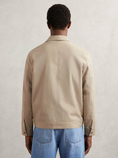 Paige Flap Pocket Worker Jacket Beige | Mens