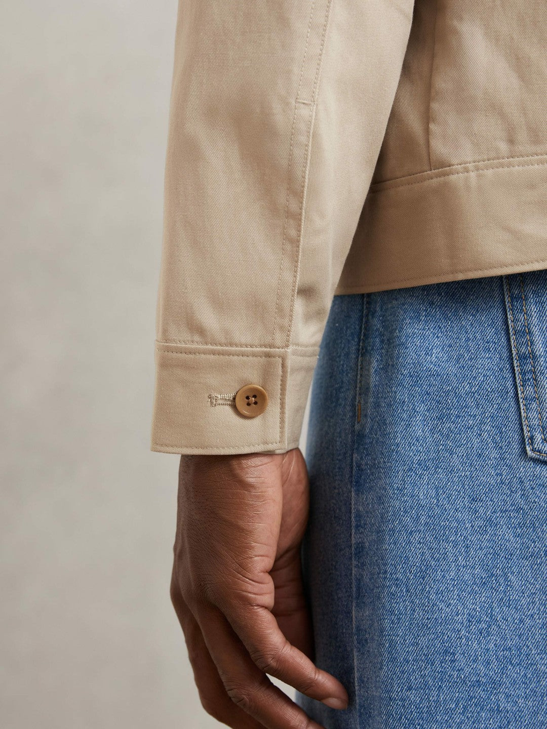 Paige Flap Pocket Worker Jacket Beige | Mens