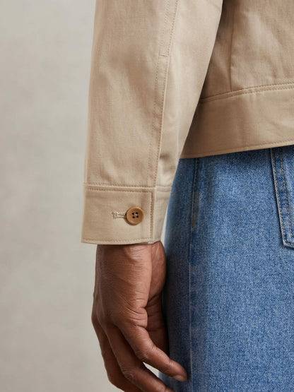 Paige Flap Pocket Worker Jacket Beige | Mens