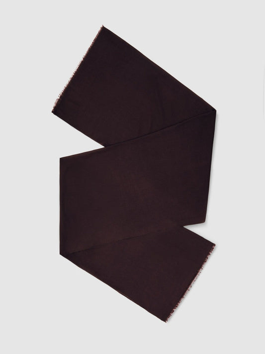 Wool-Cashmere Lightweight Scarf Burgundy | Womens