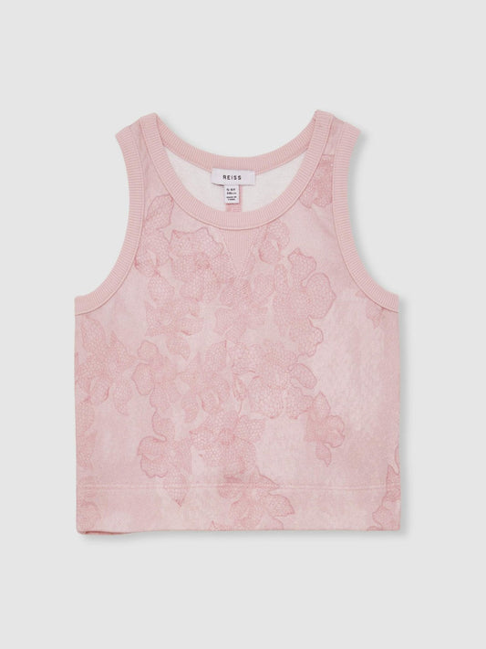 13-14 yrs Cotton Floral Vest and Joggers Set Pink Print | Children