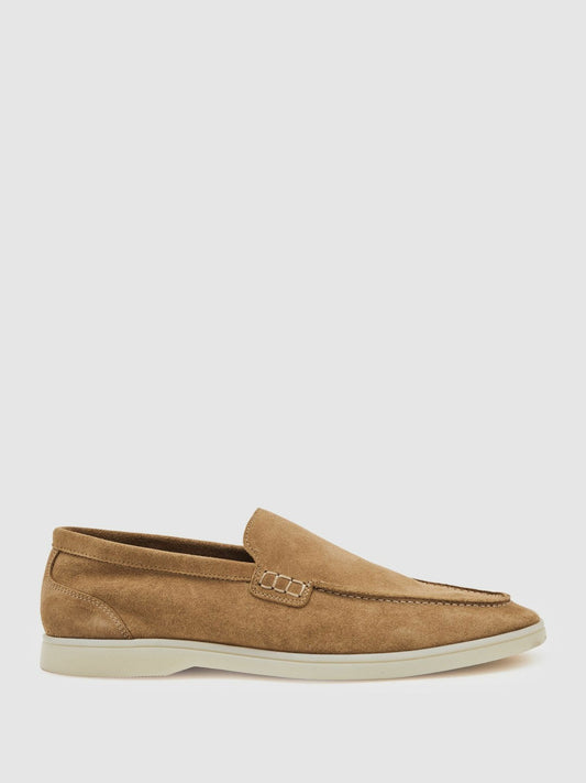 Suede Slip-On Loafers Stone | Mens