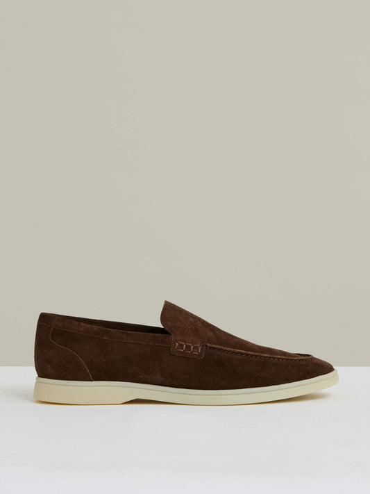 Suede Slip-On Loafers Chocolate Brown | Mens