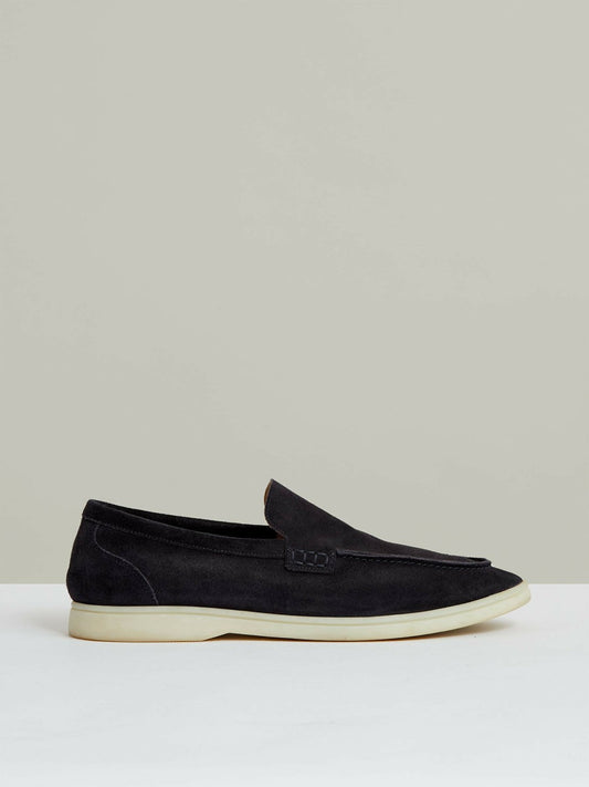 Suede Slip-On Loafers Navy | Mens