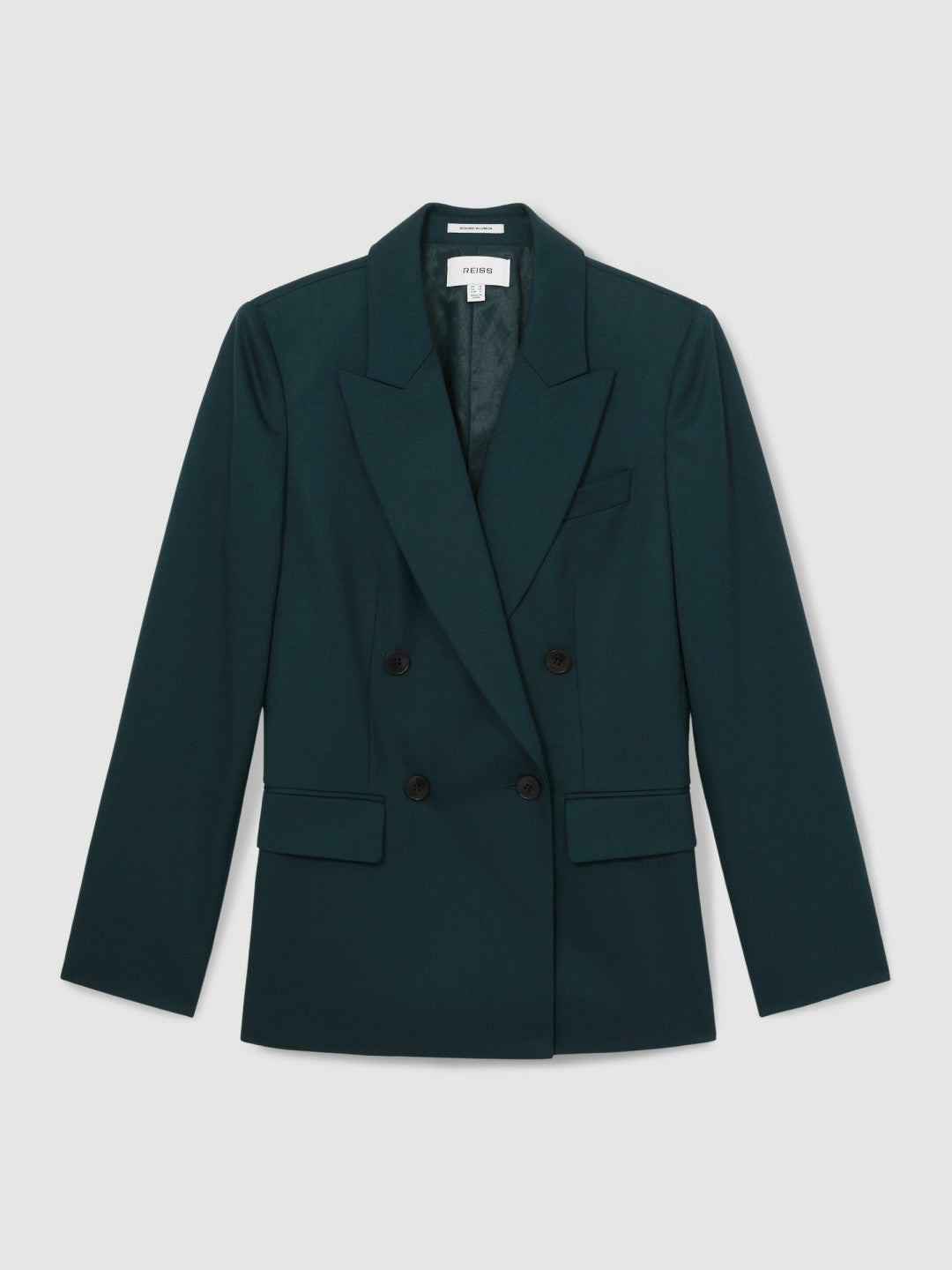 Wool-Blend Double-Breasted Suit Blazer Green | Womens
