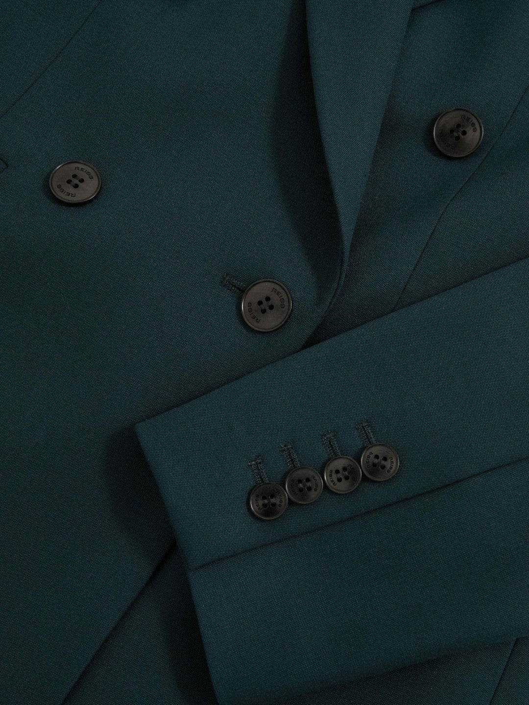 Wool-Blend Double-Breasted Suit Blazer Green | Womens