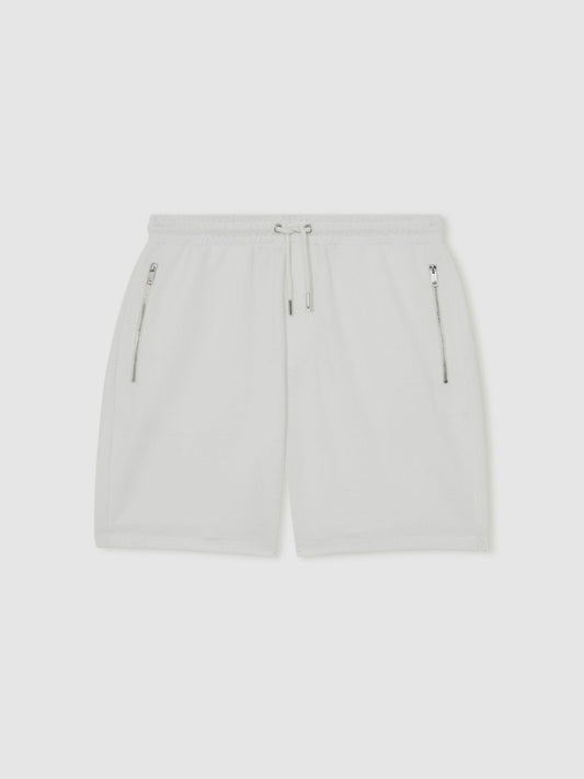Textured Drawstring Shorts White | Mens