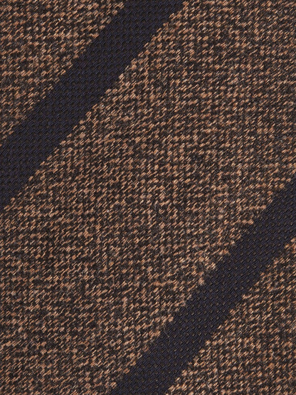 Wool-Silk Striped Tie Chocolate Brown | Mens