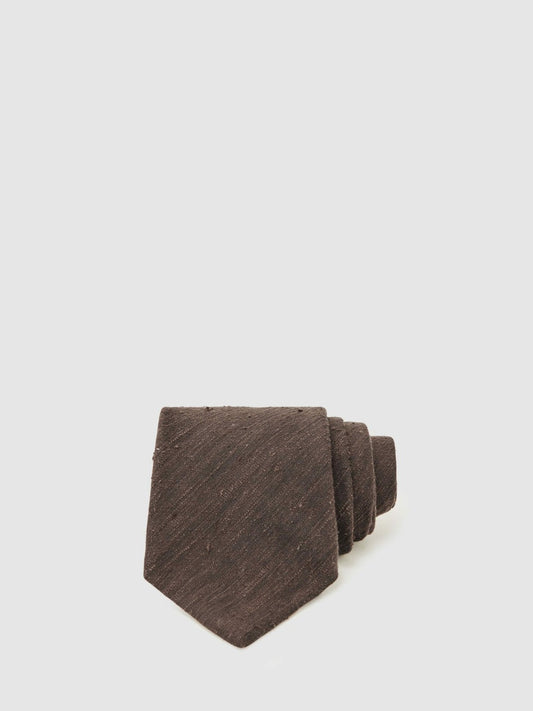 Silk Blend Textured Tie Chocolate Brown | Mens