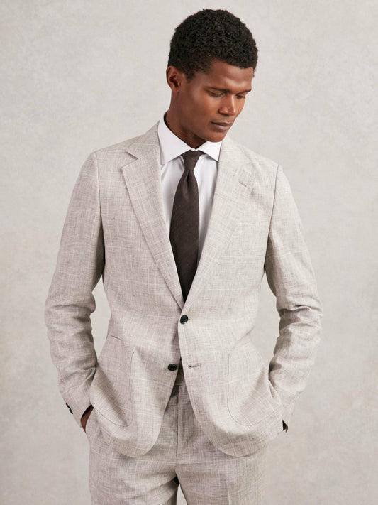 Silk Blend Textured Tie Chocolate Brown | Mens