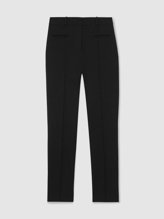Petite Pintuck Tapered Trousers Black | Womens